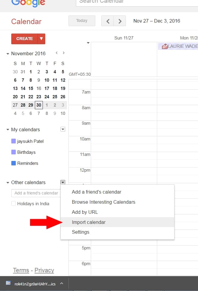what files does calendar for mac use for importing google calendar